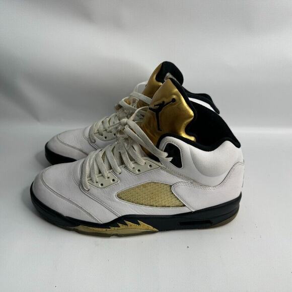 Men’s Air Jordan 5 Retro Olympic 2016 White Gold Sz 10 136027-133 - Picture 3 of 9